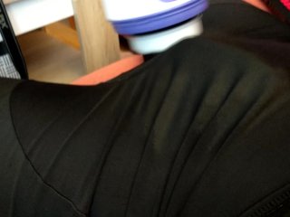 Cum in cycling shorts with massage toy