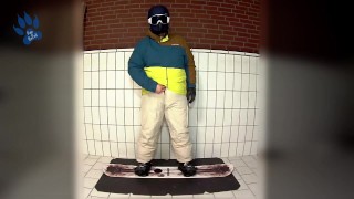 pawing off in snowboard gear