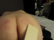 Preview 1 of Femdom POV Wooden Paddle- Big White Ass Red