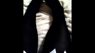 Asmr my feet with black stockings