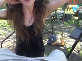 POV - Deepthroat Blowjob in the Backyard, Barely Lasts A Minute