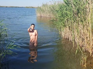 The Girl goes Completely Naked out of the River