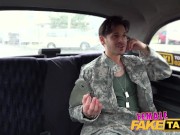 Preview 2 of Female Fake Taxi Horny soldiers hot sexy blowjob and double cumshot