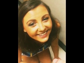 Screen Capture of Video Titled: CoyWilder - Public dressing room blowjob and cum facial