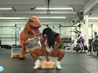 Camsoda - Hot Milf Stepmom Fucked by Trex in Real GymSex