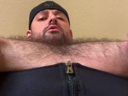 Preview 5 of Dominant Daddy With Pumped Hairy Muscle Tits Verbal Worship