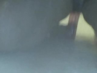 Pregnant chick fucks herself in the shower