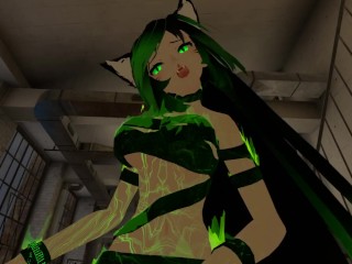 Cat Girl only in Ribbons Bondage gives Sexy Lap Dance Hump (POV)