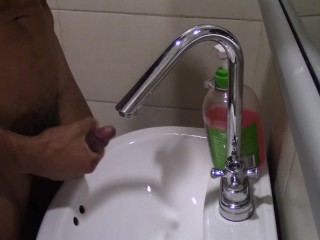 Playing With My Cock In A_Public Sink With A_Happy Ending