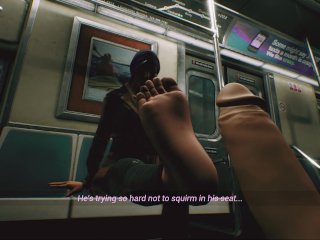 (Unreal Engine_Animation) Subway Footjob/Handjob/Blowjob_In Public