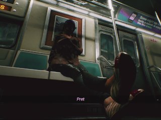 (Unreal Engine Animation)Subway Footjob/Handjob/Blowjob In_Public