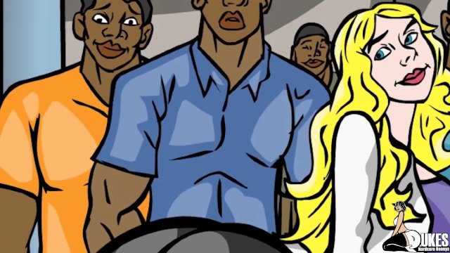 German blonde milf gets gangbanged in bar full of BBC!