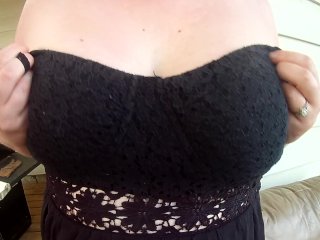 big, big tits, solo female, outside