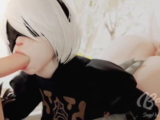 2b YorhaThreesome ANAL AND BLOWJOB 3D Animation with_Sound