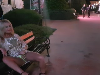 Masturbation in Front of Tourists in Public Central City, Pee on Street
