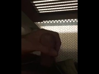 Jacking off in Public Restroom
