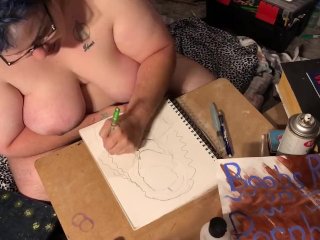 artist, real time, big tits, cartoon