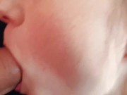 Preview 2 of Close up amateur blowjob, oral creampie