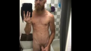 Playing with my dick in front of the mirror