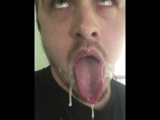 Post Self Facial Ahegao! Showing Off My Sticky Thick Cum, Such a Cumslut :p
