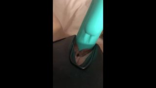 Sexy teen plays with toy in latex outfit (squirt)