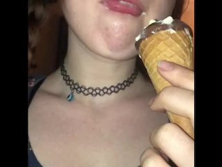 Megan hottie enjoying a caramel come while thinking of daddy’s dick