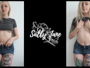 Preview 2 of Ass worship JOI denim shorts with blonde babe Sally Jane