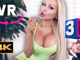 VR 3D 180 4K - БОЛЬШИЕ СИСЬКИ ОТ ПЕРВОГО ЛИЦА ВУАЙЕРИСТ - FERISH SEXY BIMBO DOLL XL ГУБЫ ДЕВУШКИ HD