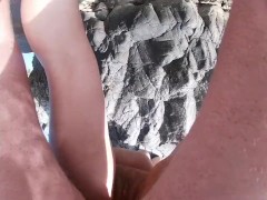 Nude Beach Fuck Against Rock