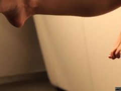 Wife Strips Out of Her Lingerie and Plays With Her Glass Dildo