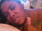 Preview 6 of Ebony bbw sucks cock while getting her holes licked 3sum