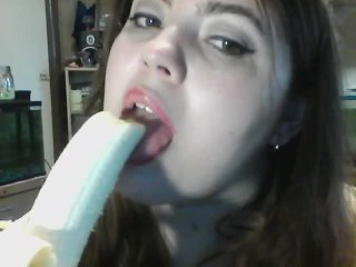 wet mouth, solo female, sexy banana eating, verified amateurs