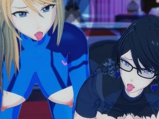 bayonetta, threesome, uncensored, koikatu