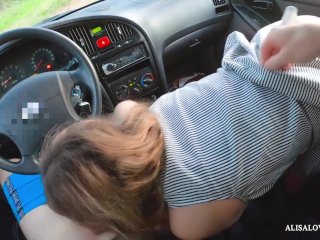 Trailer!!! Babe Sucking and Riding on Dick in Car - Public Sex