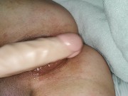 Preview 1 of shaved pussy squirting on man