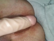 Preview 5 of shaved pussy squirting on man