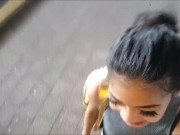 Preview 6 of Public Blowjob by Thai Teen at the Trainstation