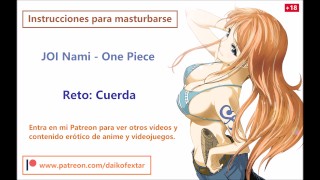 JOI Español hentai, Nami One Piece, Instrucciones para masturbarse.