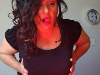 Dirty talk milf playing with big titties