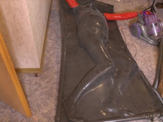 behind the scenes, vacuum bed bondage, bdsm, latex