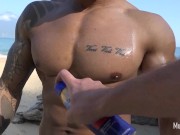 Preview 4 of Sexy muscle worship on the beach