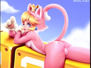 mario peach, big tits, princess, masturbate