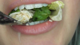 EAT CHEW FETISH UP PERSONALLY AND CLOSE WITH A MULTITASTED SALAD