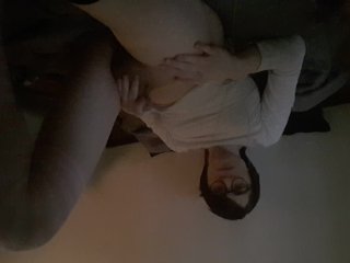 Skinny cute trans femme has twitching orgasm