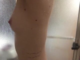 teen Taking Shower And Fondling Tits