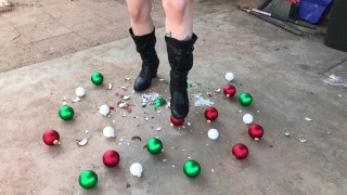 Natal na July - Bola rebentando em botas ASMR