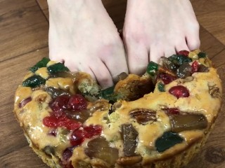 Christmas in July- Crushing your Christmas Fruitcake with my Feet
