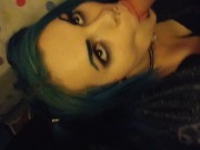 Preview 4 of Super Sexy Blue Haired Goth Knows What a Man Likes