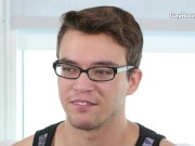 Preview 1 of Casting Agent Gives Nerdy Twink An Anal Audition & Facial On His Glasses