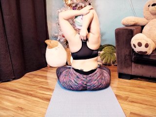 Yoga Session in a New Pair ofTight Leggings, Stretching_and SPREADING!